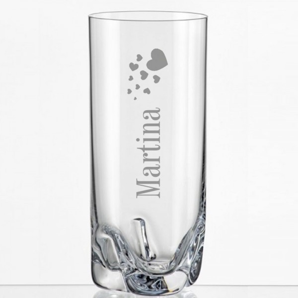 Saftglas mit Motiv - Herzen