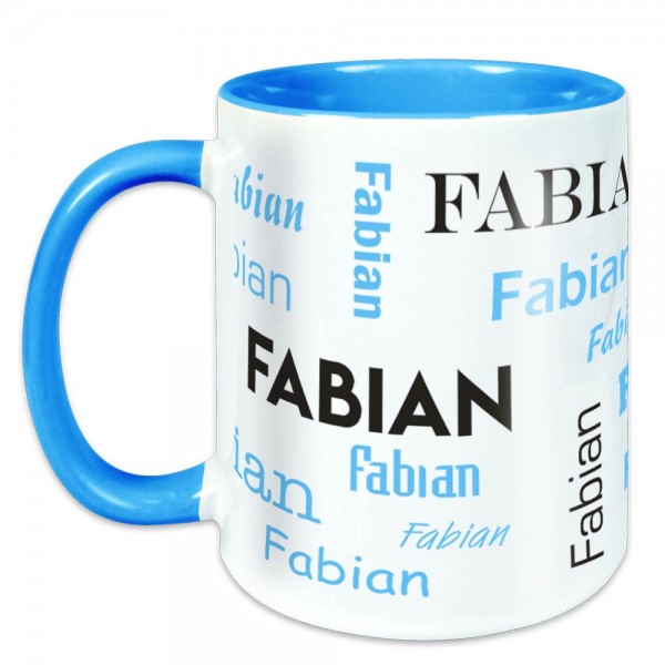 Namenstasse unterschiedlichen Schriftarten - blau