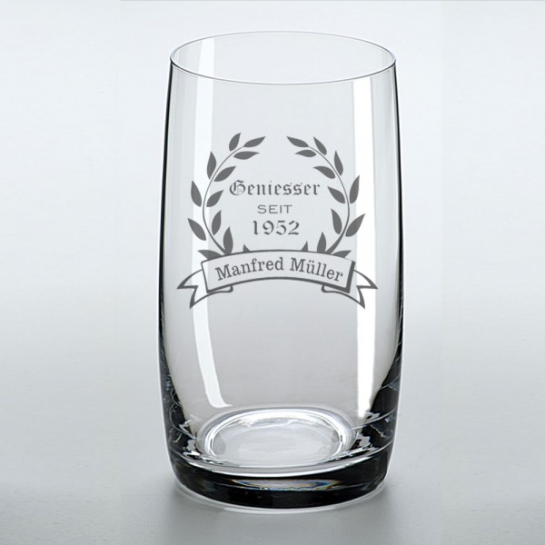 Longdrinkglas mit Gravur des Namens