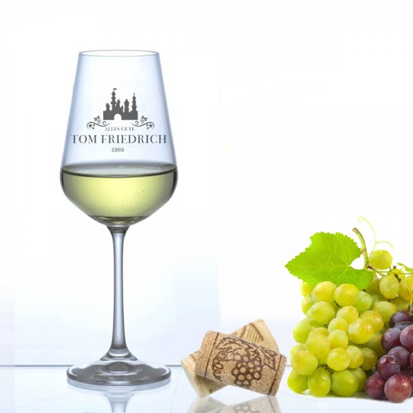 Weinglas graviert Chateau Wunschname