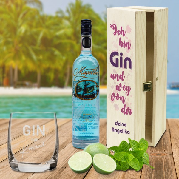 Außergewöhliches GIN Geschenk-Set mit Namen bedruckt