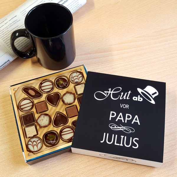 Lindt Pralinen als Geschenk * Hut ab * mit Namen