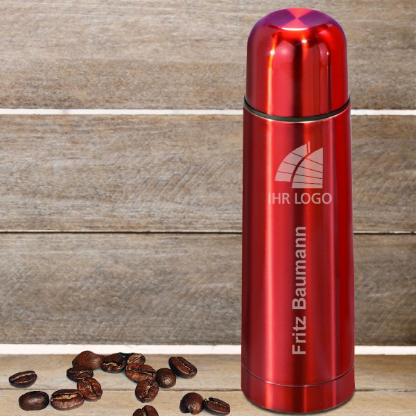 Isolierflasche graviert mit Name und Logo 0,7 l