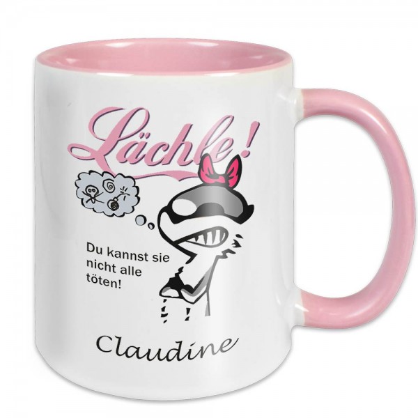 Tasse mit Namen personalisiert - lächle, du kannst...