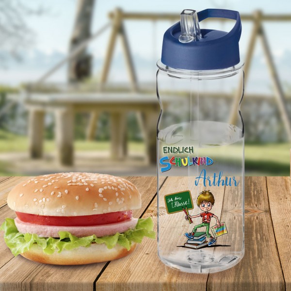 Schulanfang Trinkflasche 650 ml bedruckt mit deinem Namen