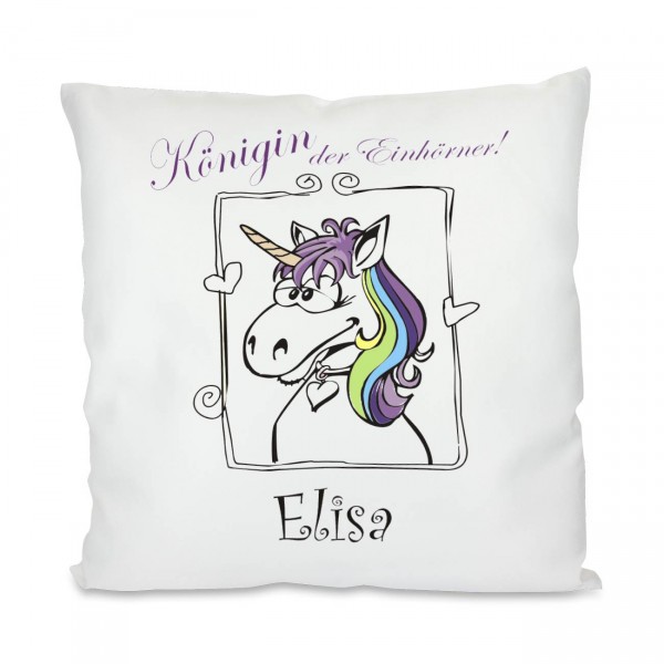Unicorn Kissen mit Namen bedruckt