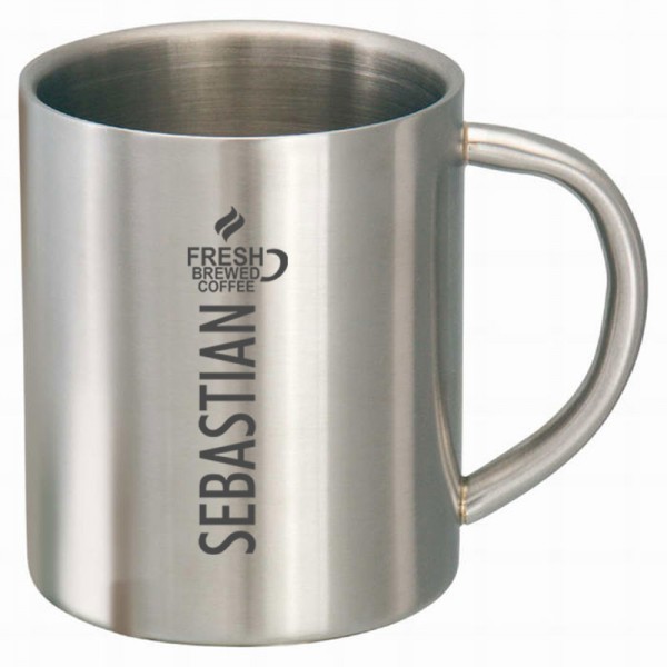 individuell gravierte Tasse aus Edelstahl