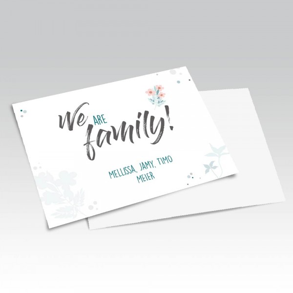 Grußkarte We are family mit eigenem Wunsch-Text