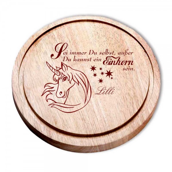 Einhorn Geschenke Holz Brett individuell mit Gravur