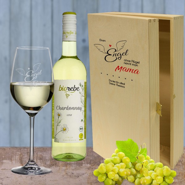 Einen Engel ohne Flügel - Wein Geschenkset Weißwein personalisiert