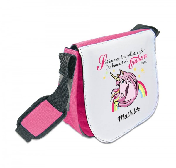 Einhorn-Tasche mit Namen bedruckt