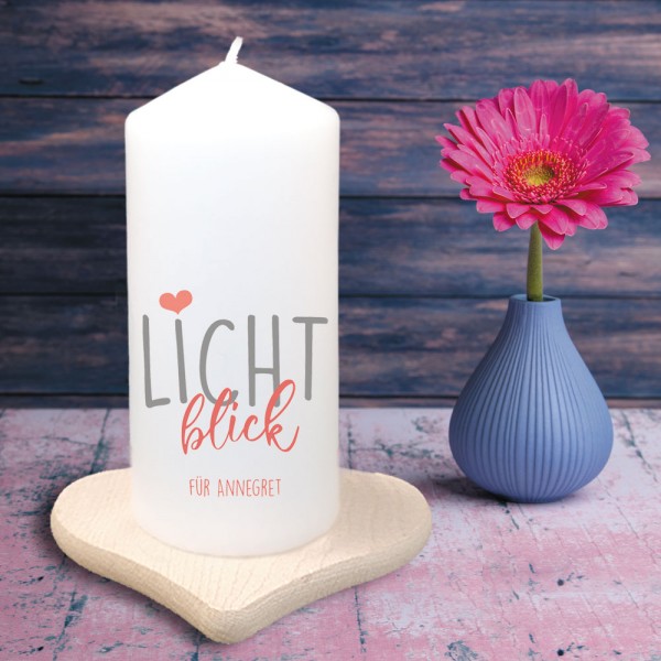 Personalisierte Kerze "Lichtblick" mit Namen bedruckt
