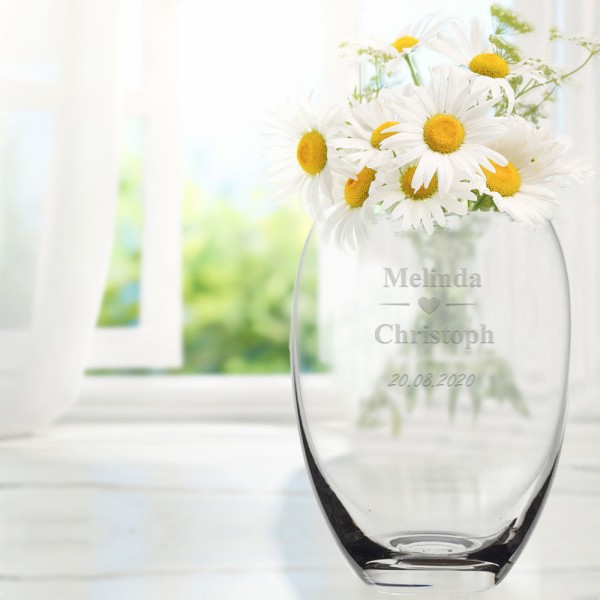 Vase mit Ihren Namen als Geschenkidee