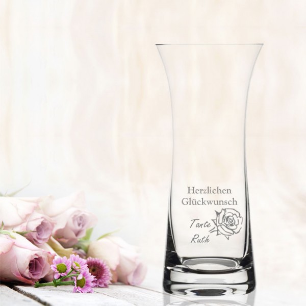 Vase als Geschenk graviert