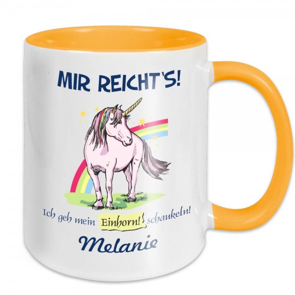Kaffee- oder Teetasse mit Einhorn Motiv