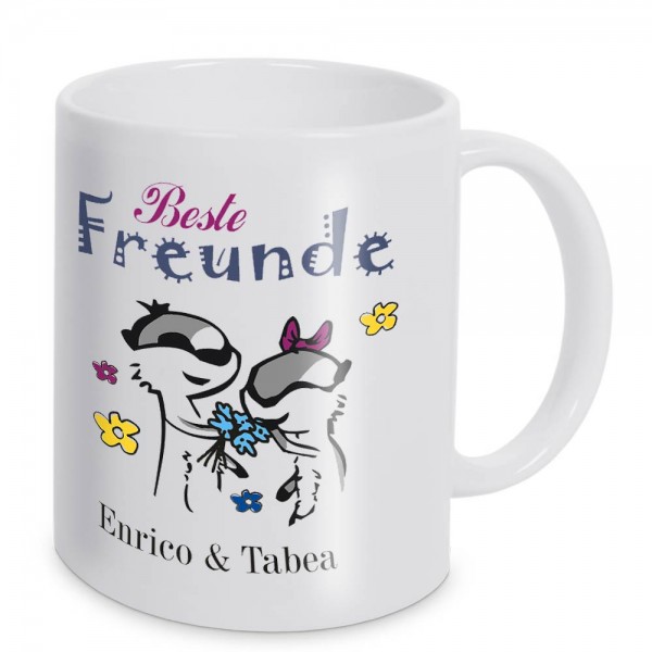 Kaffeetasse Beste Freunde mit 2 Namen