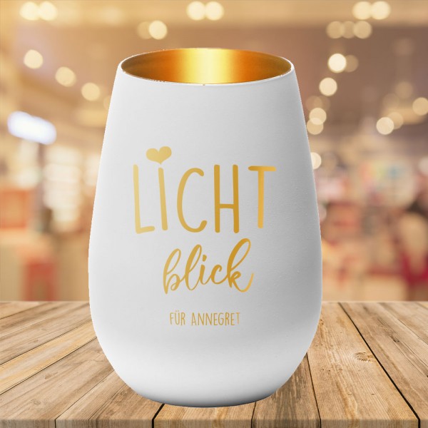 Persönliches Windlicht Lichtblick mit eigener Gravur