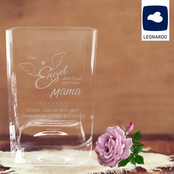 Leonardo Vase mit Gravur - Einen Engel ohne Flügel