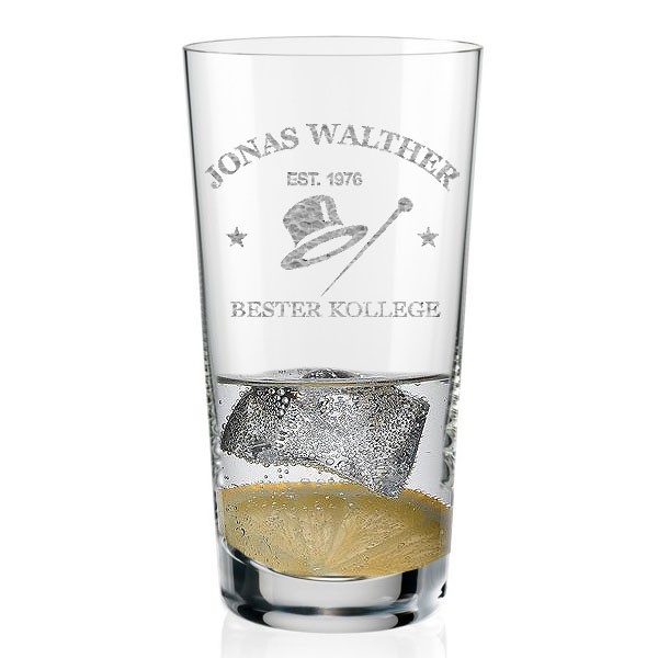 Longdrink Glas mit Personalisierung von Leonardo