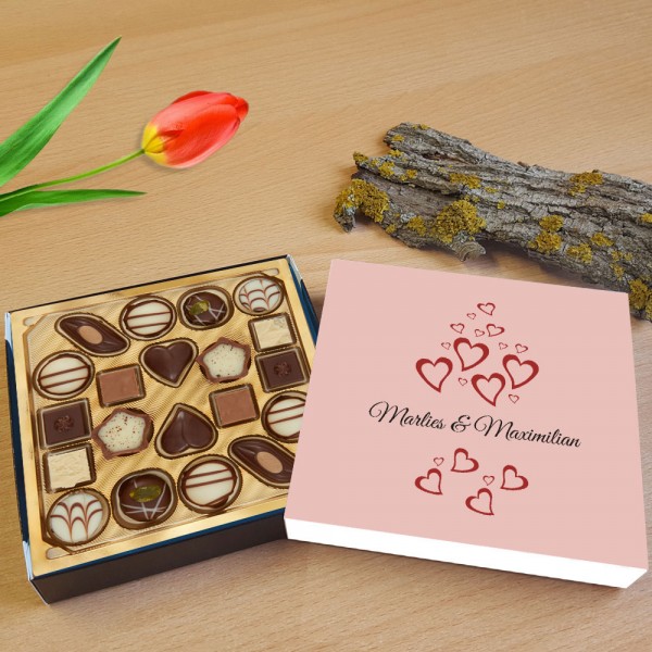 Lindt Pralinen zur Hochzeit mit Namen bedruckt