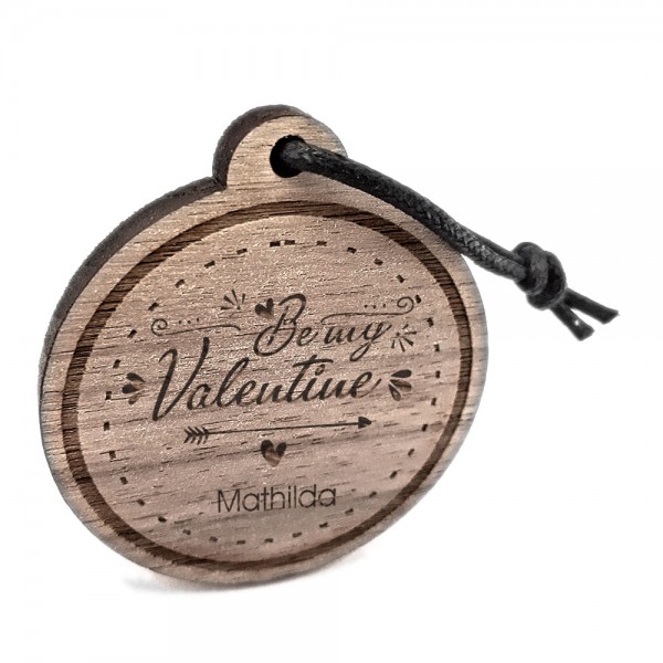 Schlüsselanhänger Holz mit Gravur Valentinstag