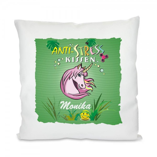 Einhorn Kissen Anti Stress mit Namen