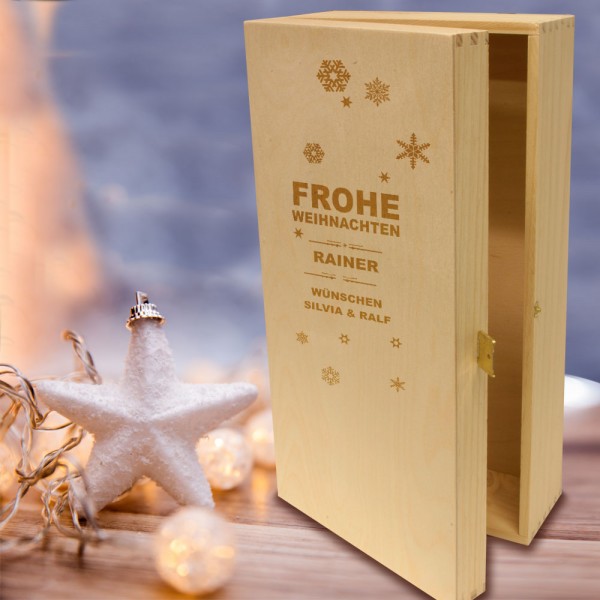 Präsentkassette Holz für Weihnachts-Geschenke 2er