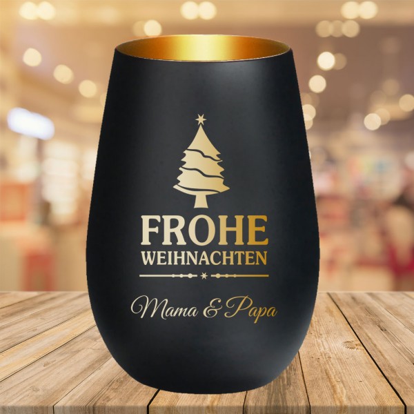 personalisiertes Windlicht für Weihnachten als Geschenkidee