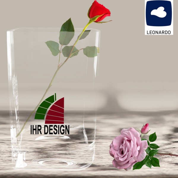 Leonardo Blumen-Vase individuell bedruckt Logo