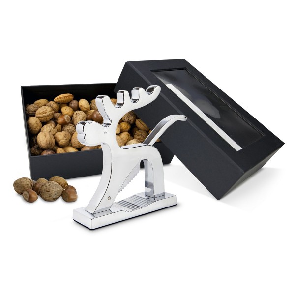 Nüsse Geschenkset Rentier mit Nussknacker