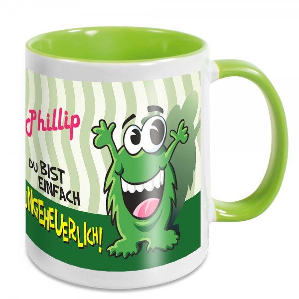Lustige Monster-Tasse mit eigenem Namen