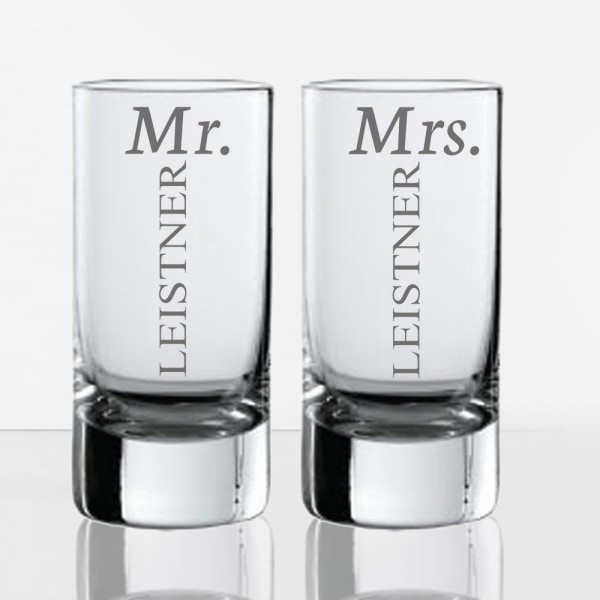 Schnapsglas / Stamper graviert Hochzeit (2er Set)
