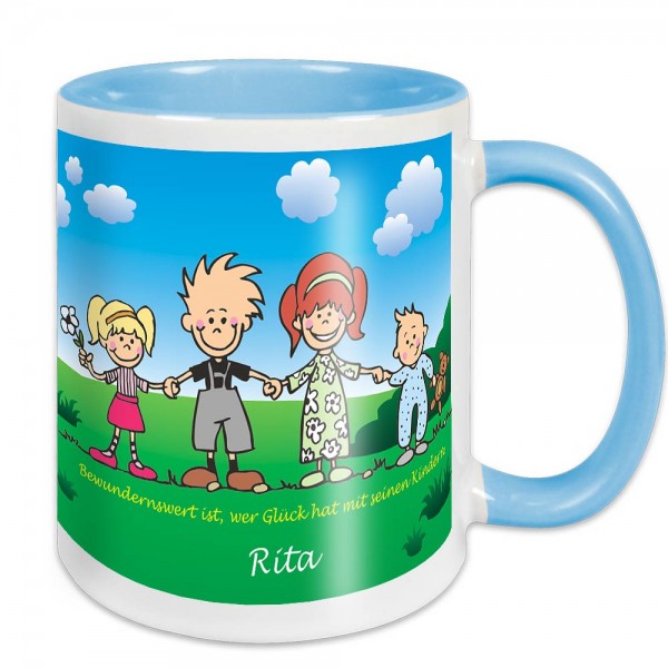 Kinder-Tasse mit eigenem Text und Namen
