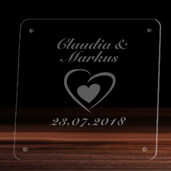 Untersetzer aus Acryl Hochzeit- und Liebe