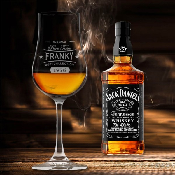 Graviertes Whiskyglas mit Stiel als Jack Daniel´s Set