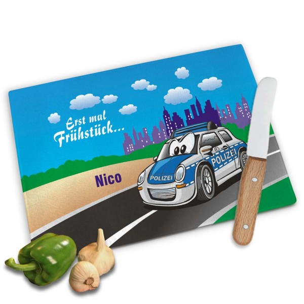 Frühstücks-Schneidebrett für Kinder Polizei