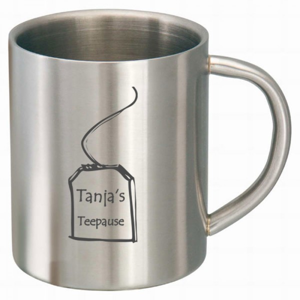 Edelstahltasse Teebeutel mit Ihrem Namen