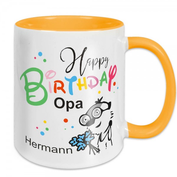Tasse zum Geburtstag für Opa mit Namen
