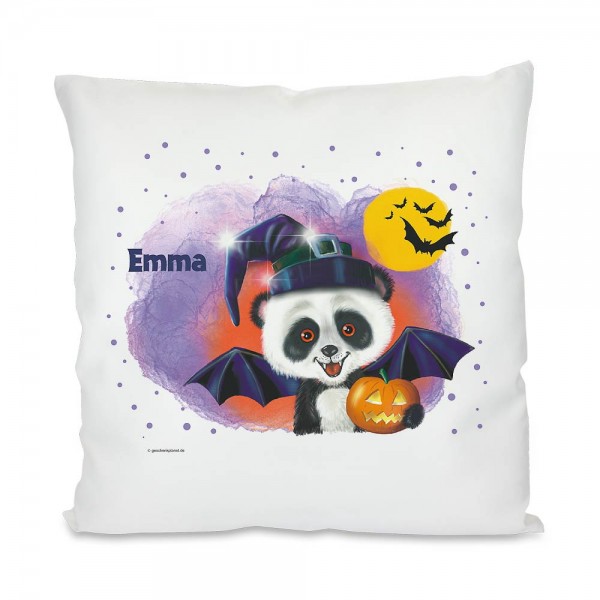 Kissen mit Fledermaus-Panda für Jungen und Mädchen mit Namen