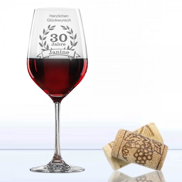 Weinglas zum Geburtstag Rotwein mit Namen