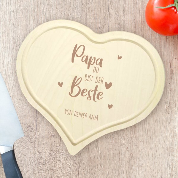 Frühstücksbrettchen mit Gravur als Geschenk für Papa