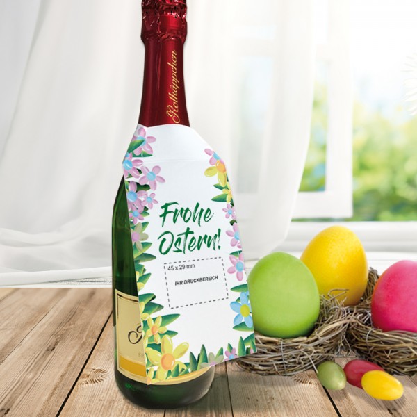 Sekt Flaschenanhänger mit eigenem Design - Frohe Ostern