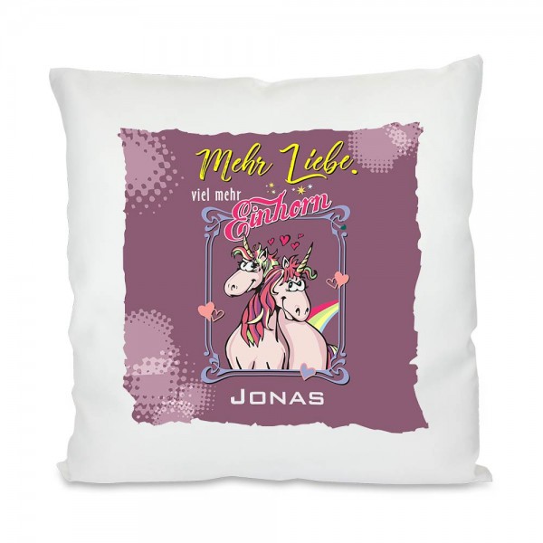 Kissen Liebe Einhorn und Namen