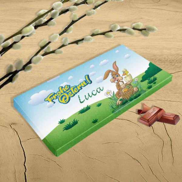 Personalisierte Oster Schokolade für Kinder von Lindt mit wunderschönen Hasen