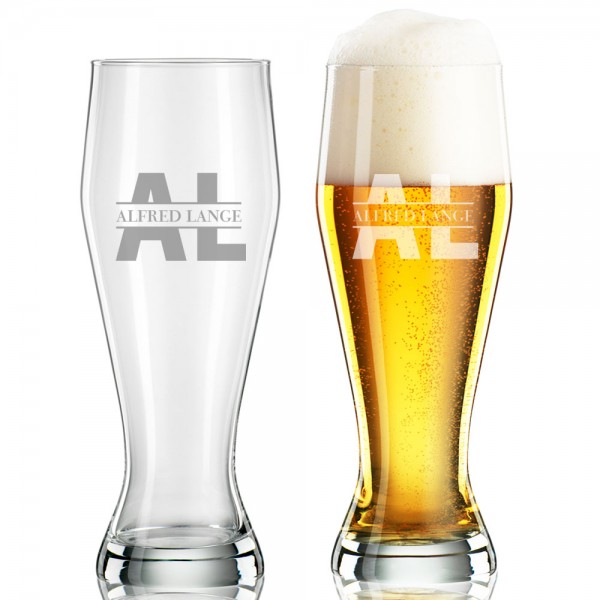 Weißbierglas / Weizenbierglas mit persönlicher Gravur