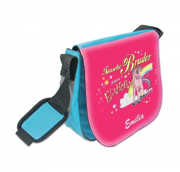 Einhorn-Tasche mit Spruch und Namen