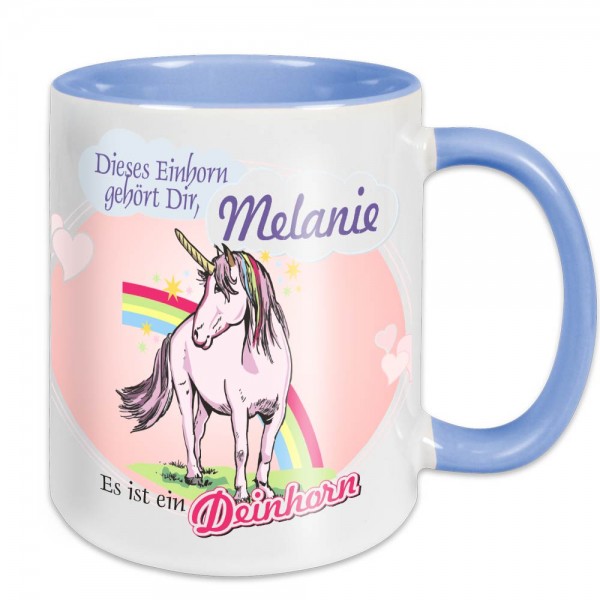 persönliche Einhorn Kaffeetasse mit Namen
