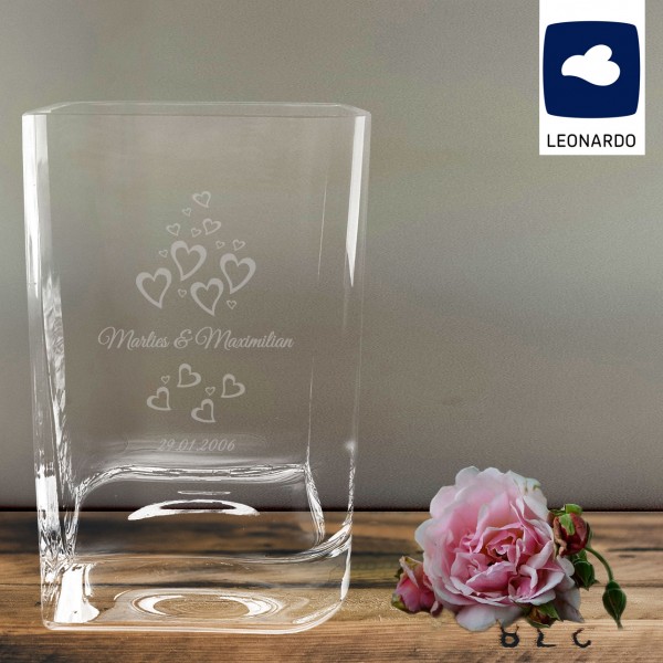 Vase von Leonardo graviert mit Wunschnamen und Datum