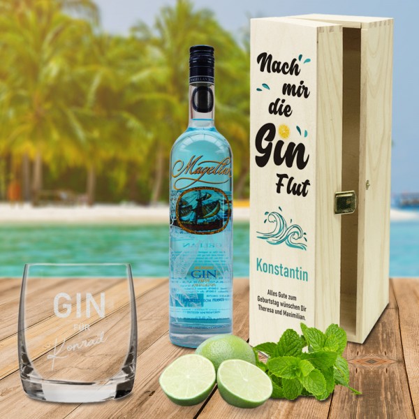 Personalisiertes GIN Geschenk Set - Nach mir die GIN Flut - mit Namen