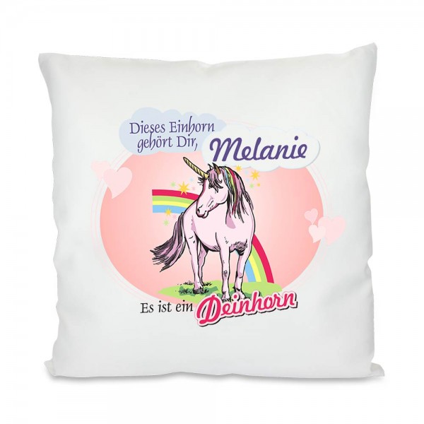 Einhorn Geschenk Kissen bedruckt
